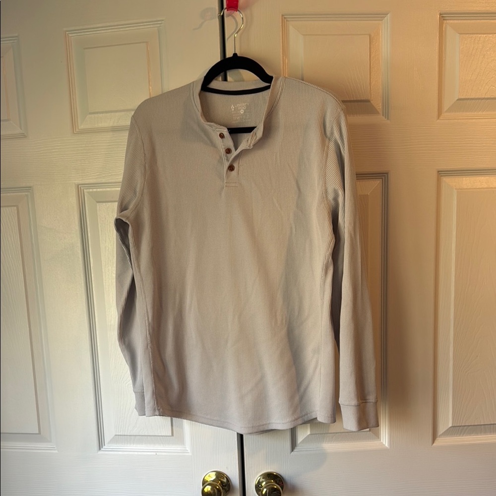 Men's White Henley Shirt
